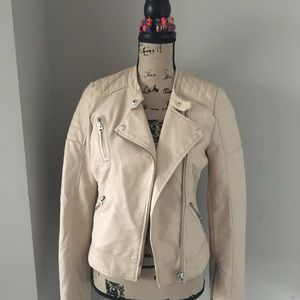 Topshop biker pink jacket